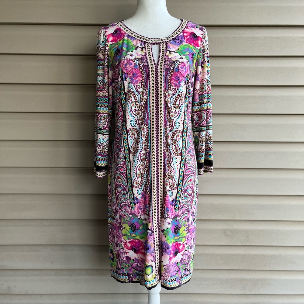 •Beige By Eci• Floral/Paisley Keyhole Dress - Size 10